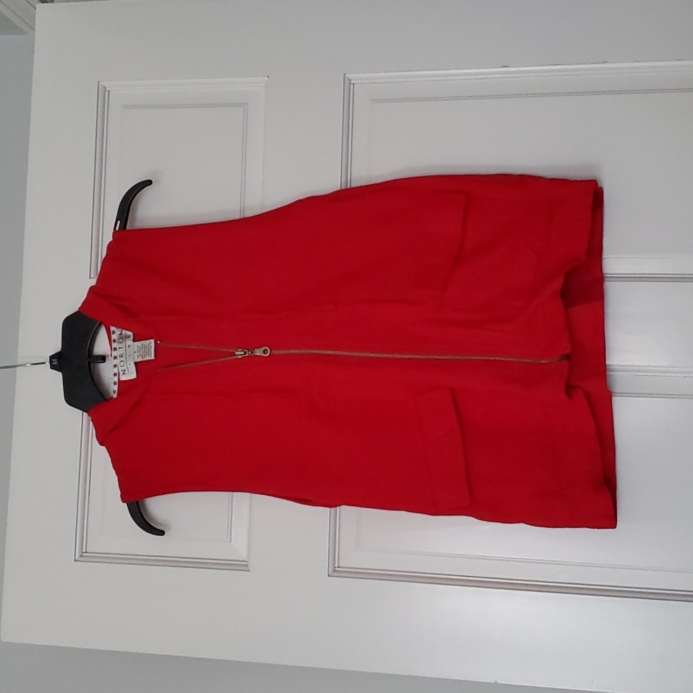 Red hooded vest
